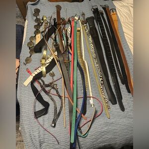 Mixed Lot of Belts - Leather, Metal